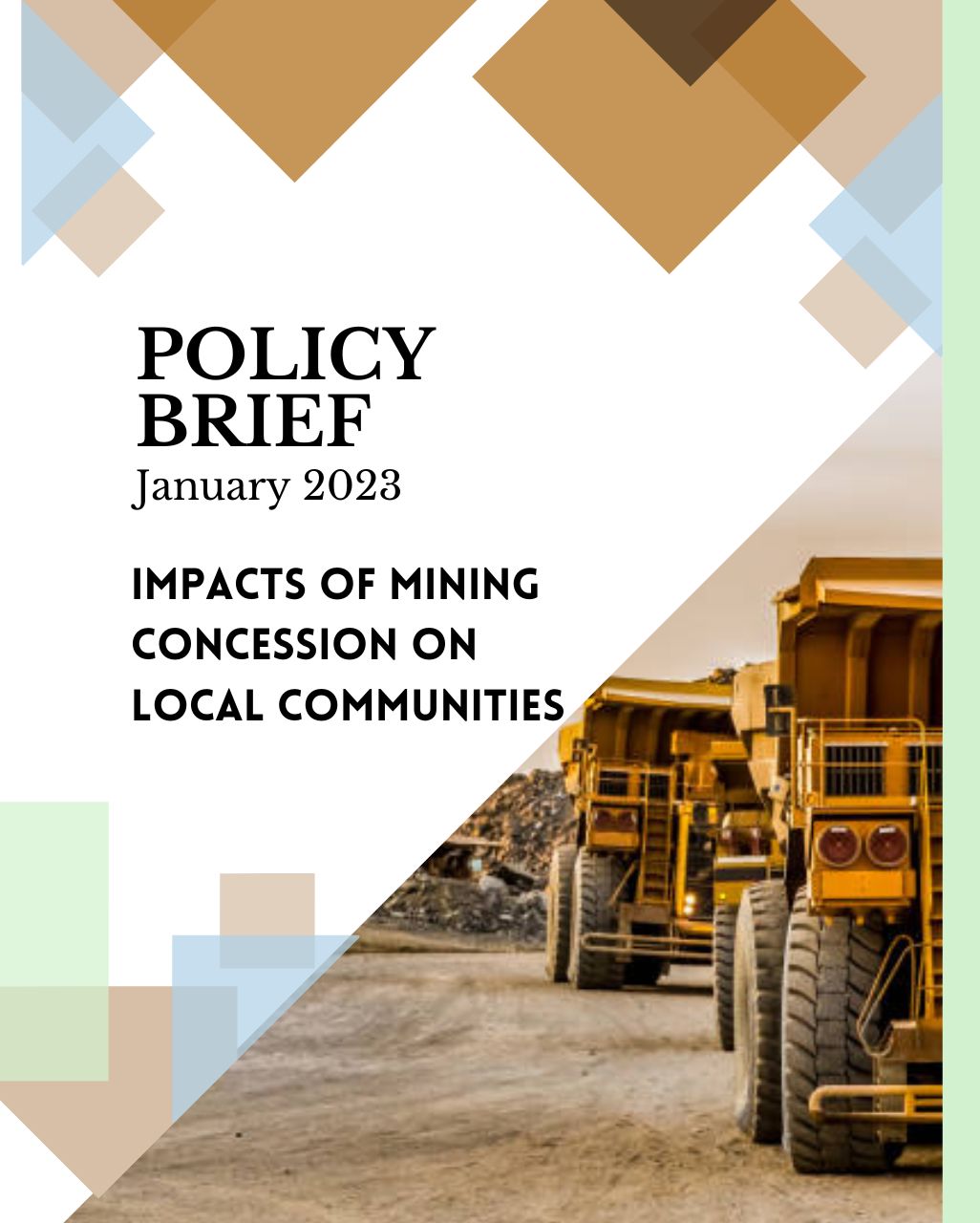 Cover of policy brief paper on the impact of mining on local communities